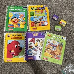 Fisher Price Power Touch Learning System Bundle Clifford + 5 Books‎ 3 Cartridges